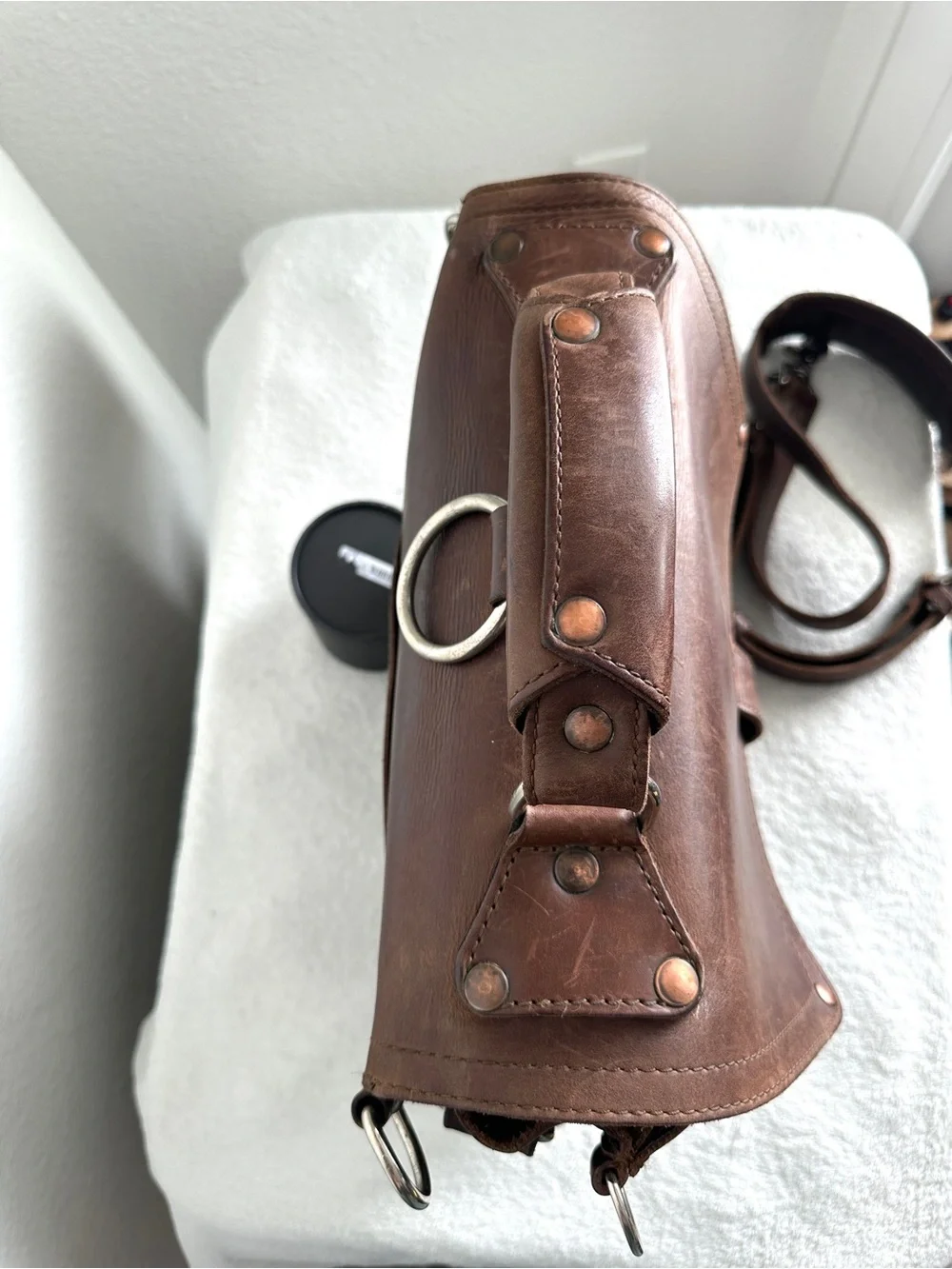 Saddleback Chestnut Leather Convertible Backpack Messenger Bag full grain